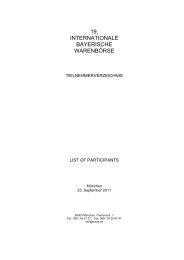 Teilnehmerverzeichnis - Bayerische Warenbörse eV