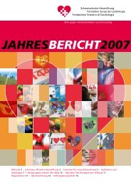 Jahresbericht 2007 - Schweizerische Herzstiftung