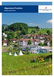 Allgemeine Preisliste - Swiss Holiday Park