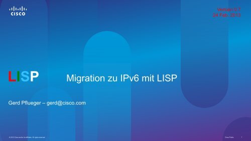 LISP Migration zu IPv6 mit LISP - Swiss IPv6 Council
