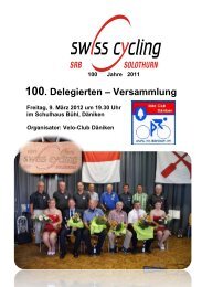 100. Delegierten – Versammlung - Cycling-Solothurn