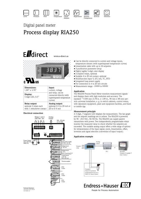 Process display RIA250 - Endress+Hauser