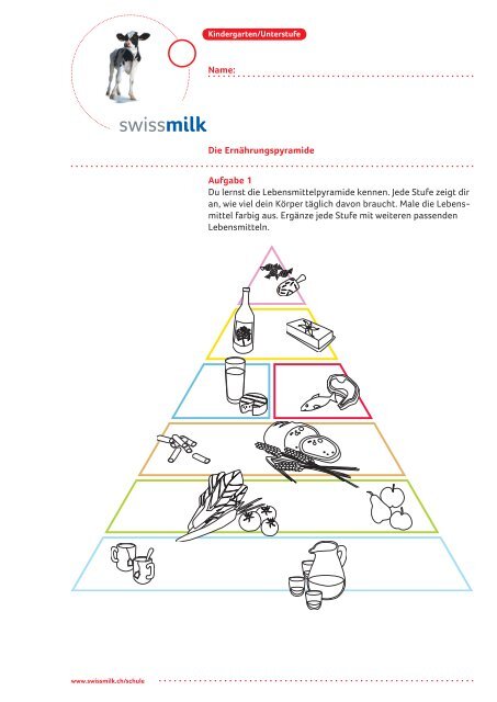 Name: Die Ernährungspyramide Aufgabe 1 Du lernst die ... - Swissmilk
