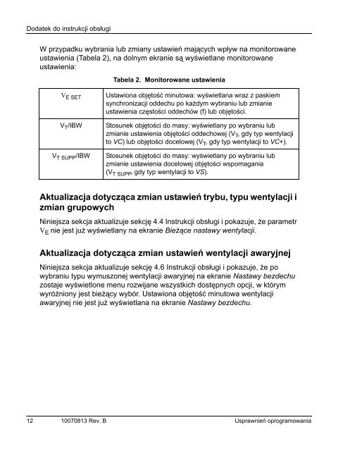 Dodatek do instrukcji obsÅugi - Covidien