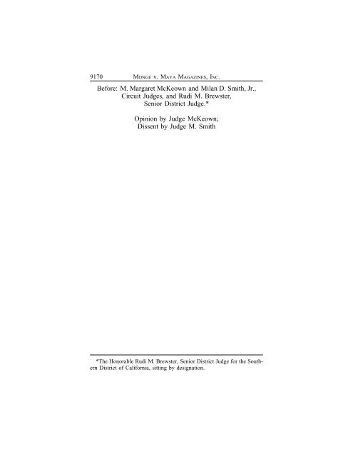 NOELIA MONGE V. MAYA MAGAZINES, INC. - Ninth Circuit Court of ...