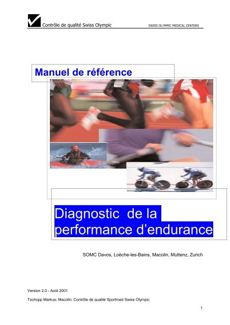 Diagnostic de la performance d'endurance - Swiss Olympic