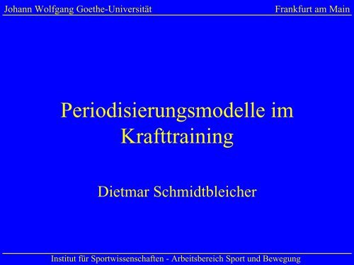 Periodisierungsmodelle im Krafttraining - Swiss Olympic