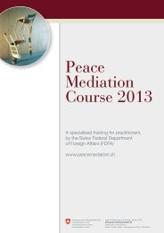 Peace Mediation Course 2013 - Swisspeace