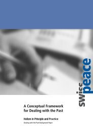 A Conceptual Framework for Dealing with the Past - Swisspeace