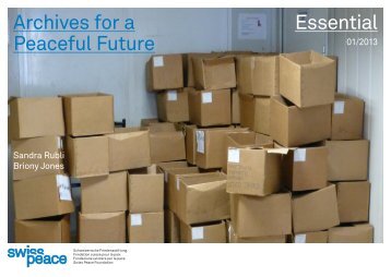 Essential Archives for a Peaceful Future - Swisspeace