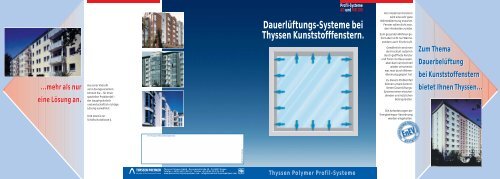 Dauerlüftungs-Systeme bei Thyssen Kunststofffenstern.