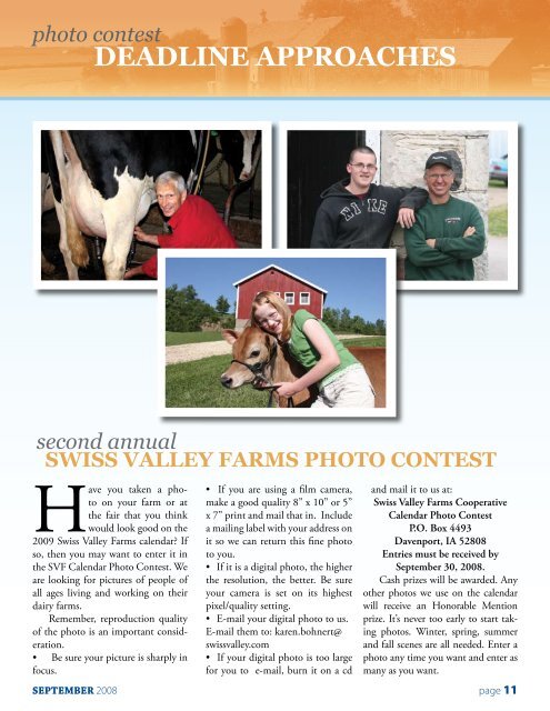 WOMEN'S ROLE IN DAIRY - Swiss Valley Farms