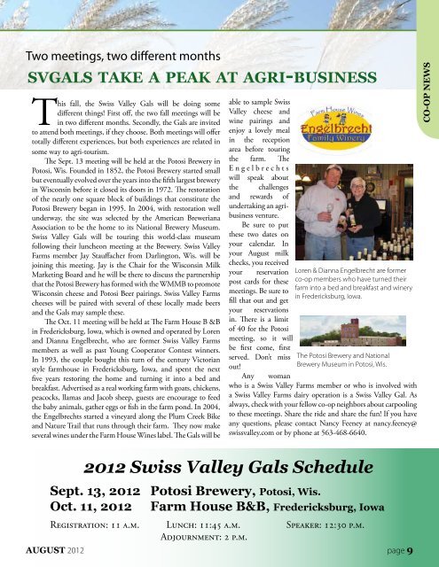 August 2012 - Swiss Valley Farms