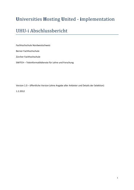 Abschlussbericht - Switch