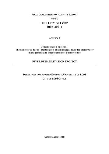 Final Demo Report ANNEX 2 Sokolowska River rehabilitation