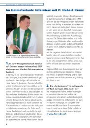 Im Heimaturlaub: Interview mit P. Hubert Kranz - Salvator-Missionen