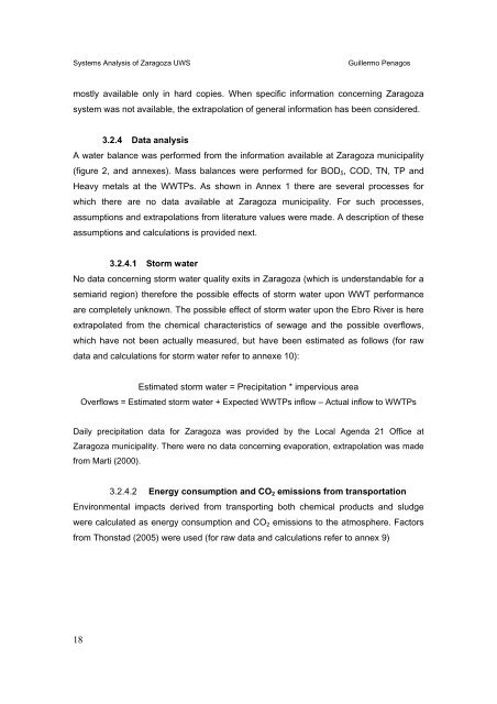 Systems Analysis of Zaragoza Urban Water - SWITCH - Managing ...