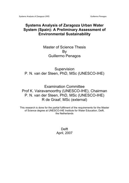 Systems Analysis of Zaragoza Urban Water - SWITCH - Managing ...