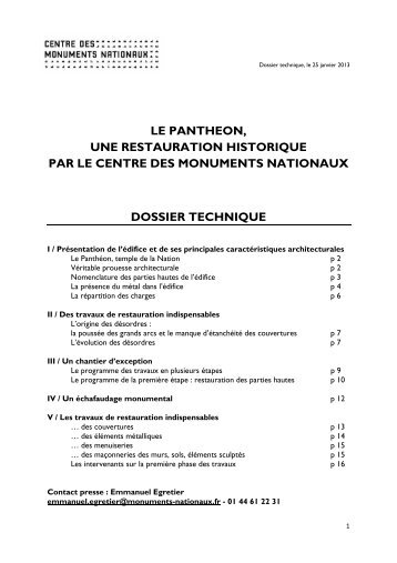 le pantheon, une restauration historique par le centre des ...
