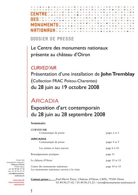 CommuniquÃ© de presse - Centre des monuments nationaux