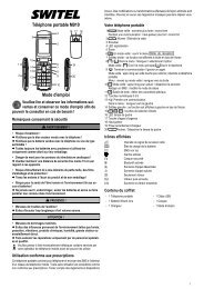 Téléphone portable M910 Mode d'emploi - SWITEL Senior