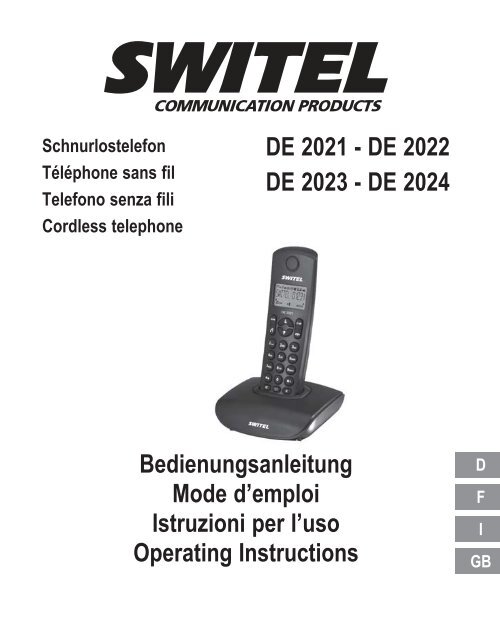 Bedienungsanleitung Mode d'emploi Istruzioni per l'uso ... - Switel.com