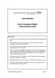 car parking staff parking permit application form - South West ...