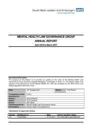 mental health law governance group annual report - South West ...