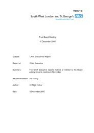 Chief Executive's Report Report of - South West London and St ...