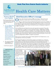 Newsletter, summer 2006 - South West Health - nshealth.ca