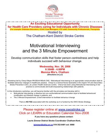 Motivational Interviewing and the 3 Minute Empowerment