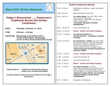 West GTA Stroke Network - Southwestern Ontario Stroke Network