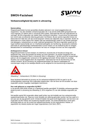 Factsheet Verkeersveiligheid bij Werk in Uitvoering - SWOV