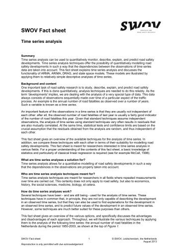 Factsheet Time series analysis - SWOV