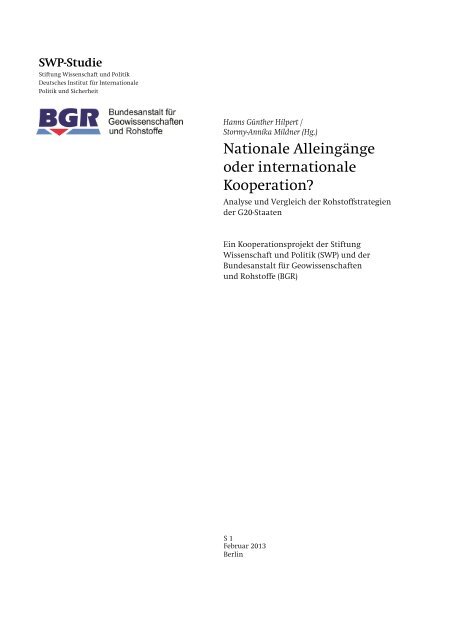 Nationale Alleingänge oder internationale Kooperation? - Stiftung ...