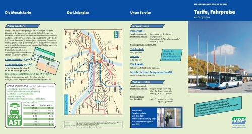 Tarife,Fahrpreise - Stadtwerke Passau