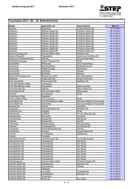 Tourenplan Straßenreinigung 49.-52. KW (pdf)