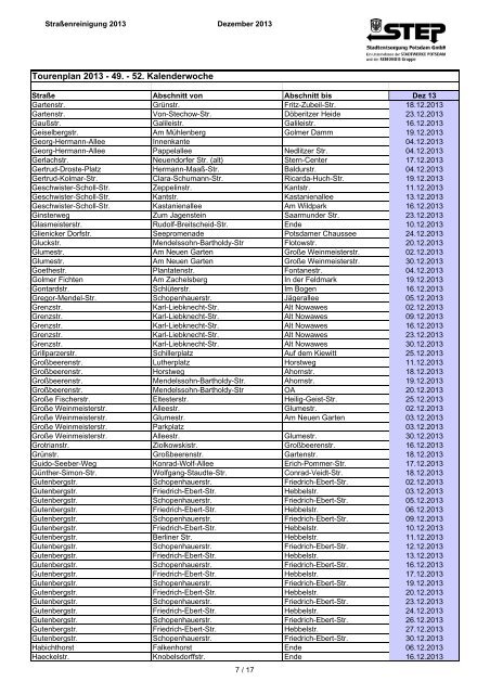 Tourenplan Straßenreinigung 49.-52. KW (pdf)