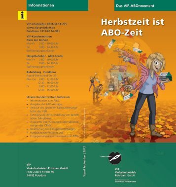 Herbstzeit ist ABO-Zeit - Stadtwerke Potsdam GmbH