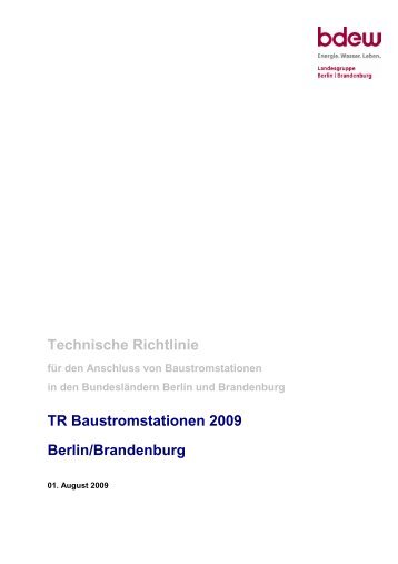 Baustromrichtlinie 2009 als Download ( PDF , 1,0 MB ) - Stadtwerke ...