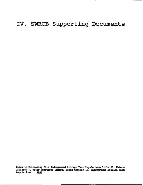 IV. SWRCB Supporting Documents - State Water Resources Control 