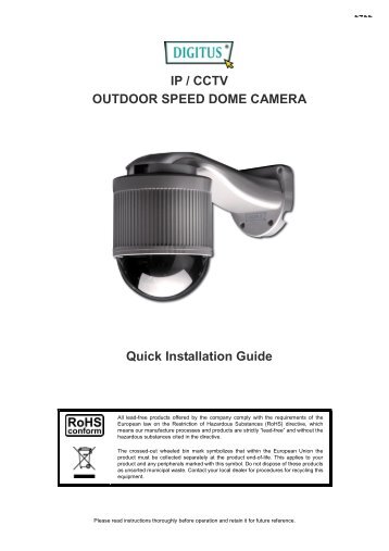IP / CCTV OUTDOOR SPEED DOME CAMERA Quick ... - SWS a.s.
