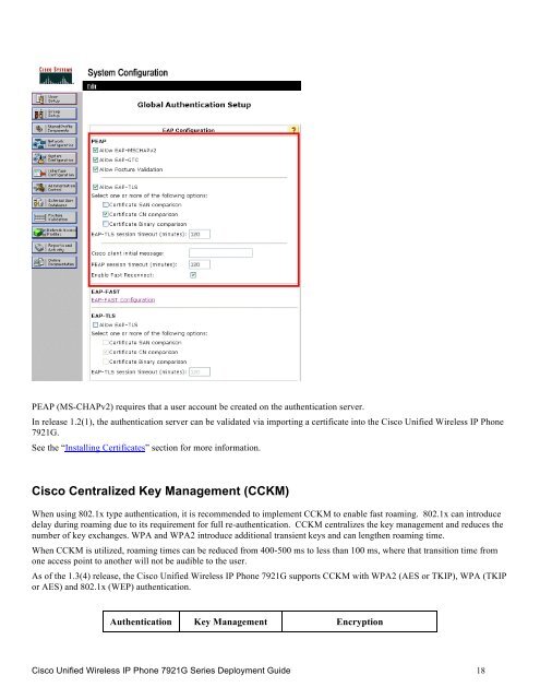 Cisco Unified Wireless IP Phone 7921G Deployment Guide - SWS a.s.