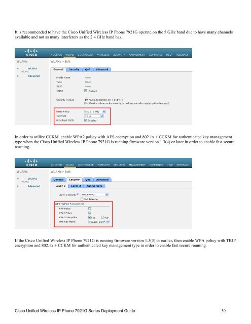 Cisco Unified Wireless IP Phone 7921G Deployment Guide - SWS a.s.