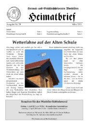 Heimatbrief Nr. 59 - Ausgabe MÃ¤rz 2011