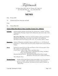 Staff and Performer Memo Template Tafelmusik - Creative Trust