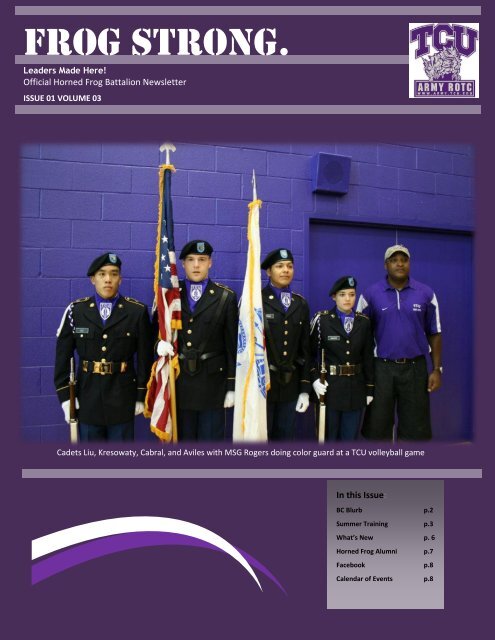 Fall 2012 - Army ROTC - Texas Christian University