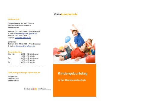 Kindergeburtstag Flyer-3 - Bildungszentrum Gifhorn