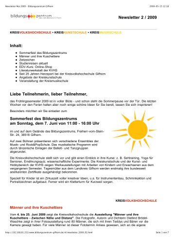 Newsletter Mai 2009 - Bildungszentrum Gifhorn