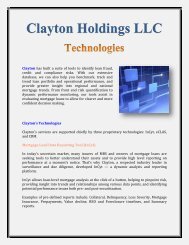 Clayton Holdings LLC: Technologies